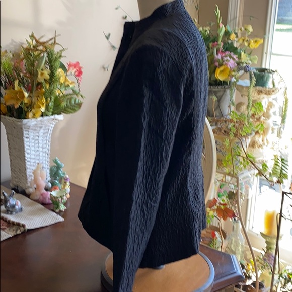 Eileen Fisher SP black snap front jacket - Picture 4 of 6